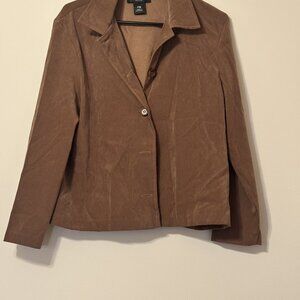 Briggs Brown Suede Blazer - Vintage 90s Y2K Professional Vibes